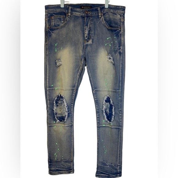 M. Society Politically Incorrect Other - M. Society Politically Incorrect Men’s distressed paint splatter Jeans Size 38